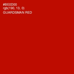 #BE0D00 - Guardsman Red Color Image